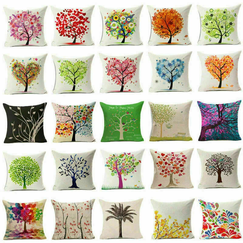 Throw Pillow Fashion Flower Tree  Case Sofa Home Cover Cushion Decor