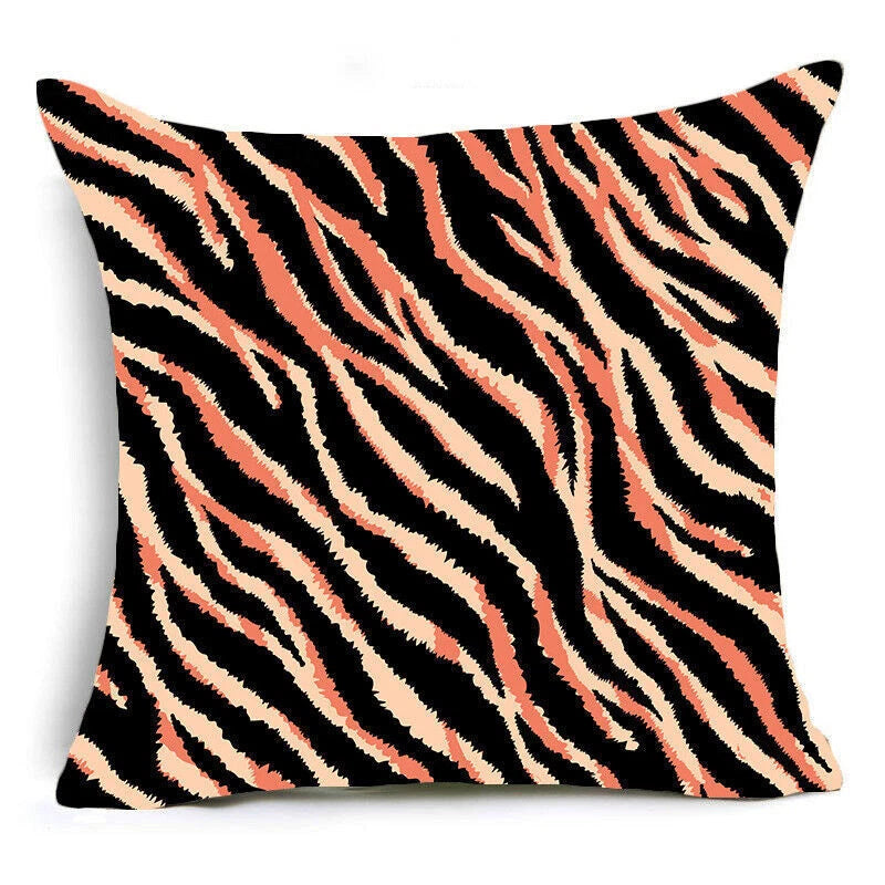 Zebra Pillow Square Fashion Cases Print Leopard Covers Animal Sofa Cushion Bed