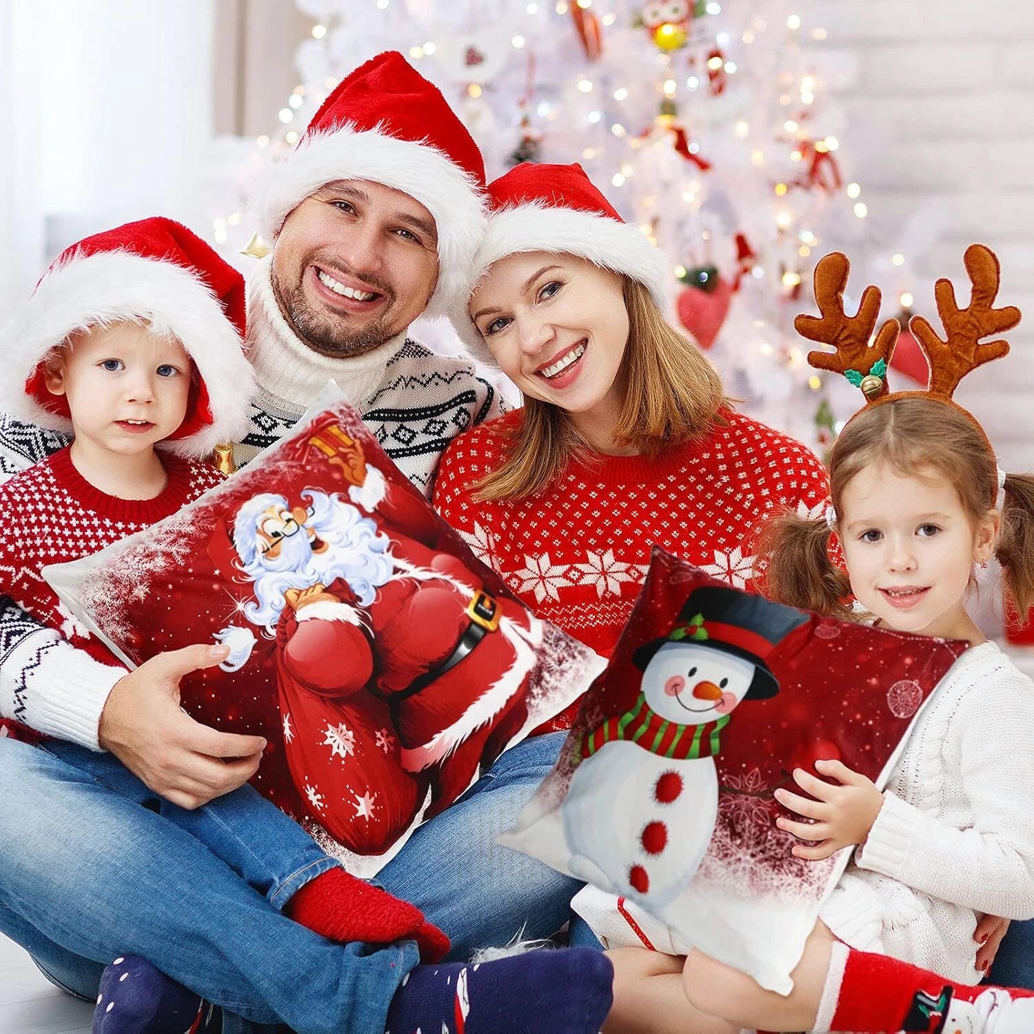 18"x18" Christmas Pillow Covers Cushion Covers Decoration Holiday Decor for Sofa