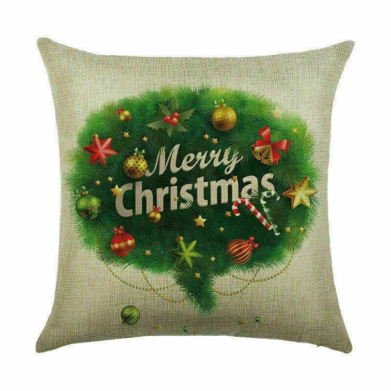 Pillow Christmas Case Sofa Car Throw Home Cover Cushion Decor Santa