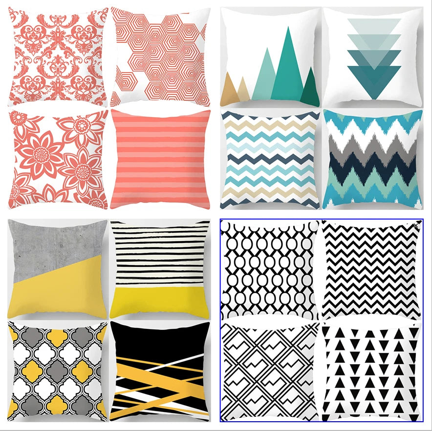 UK 4PCS SET POLYESTER CUSHION COVER PILLOW CASE HOME SOFA DECOR