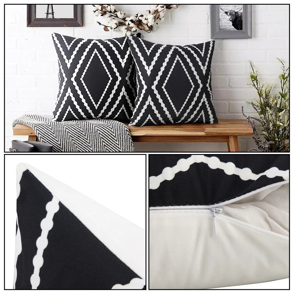 Geometric Pillow Cover Simple Sofa Cushion Pillowcase Geometry Printed Texture