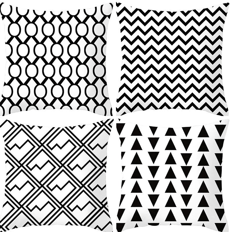 UK 4PCS SET POLYESTER CUSHION COVER PILLOW CASE HOME SOFA DECOR