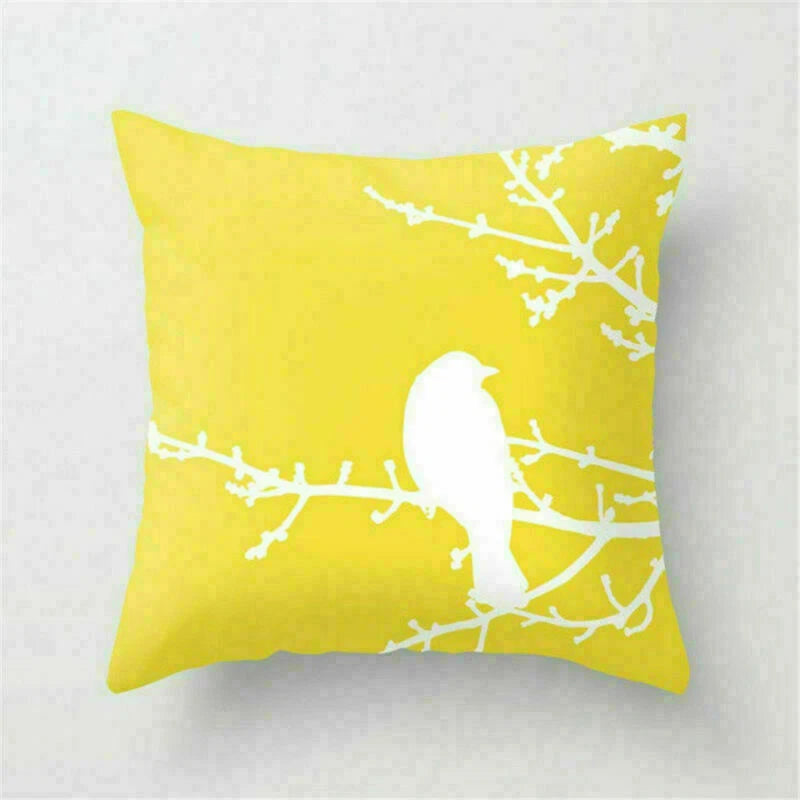 Yellow Pillow Case Sofa Car Cover Cushion Decor Waist Throw Home