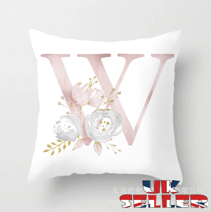 New UK LETTER POLYESTER CUSHION COVER PILLOW CASE WAIST THROW HOME SOFA DECOR