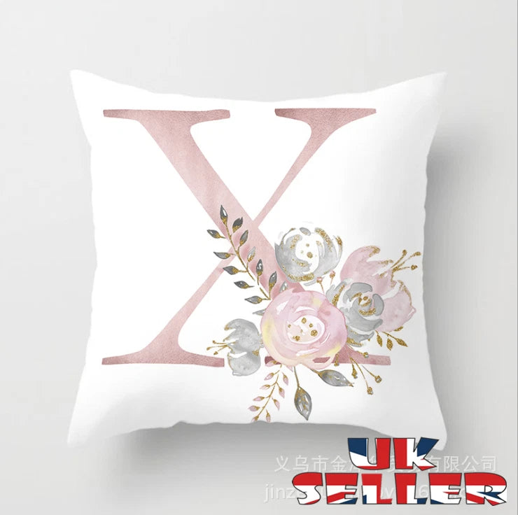 New UK LETTER POLYESTER CUSHION COVER PILLOW CASE WAIST THROW HOME SOFA DECOR