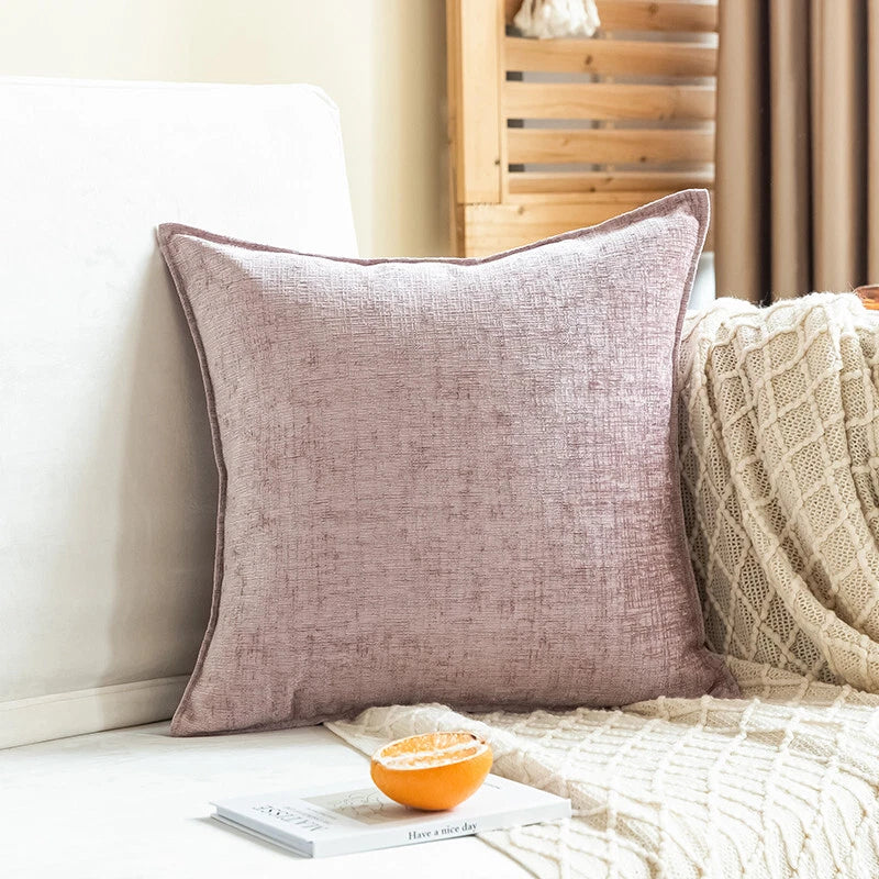 22x22in Chenille Fabric Throw Pillow Covers Sofa Bed Cushion Case Home Decor