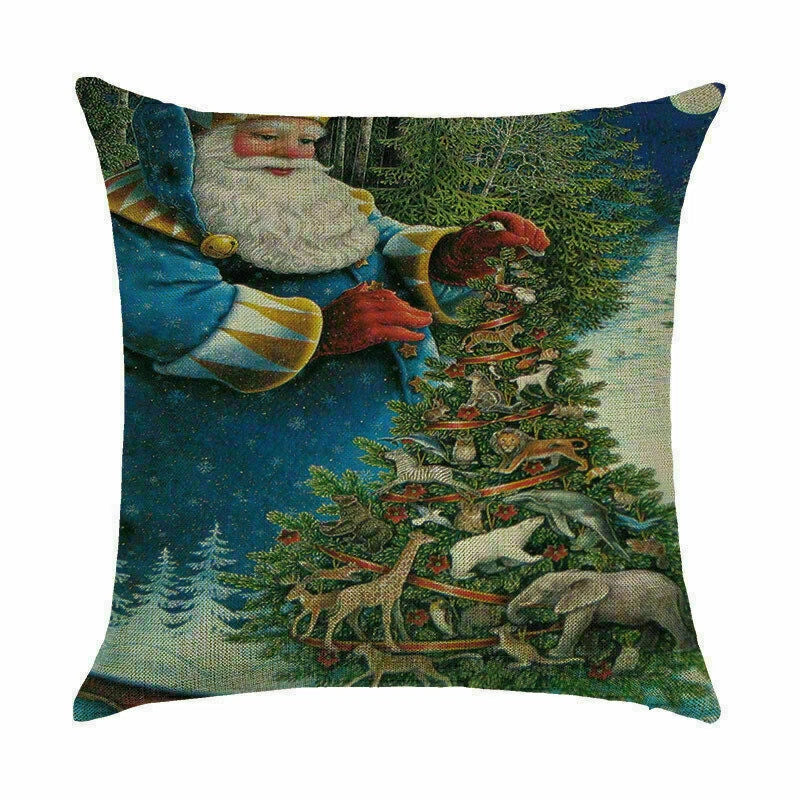 Pillow Christmas Case Sofa Car Throw Home Cover Cushion Decor Santa