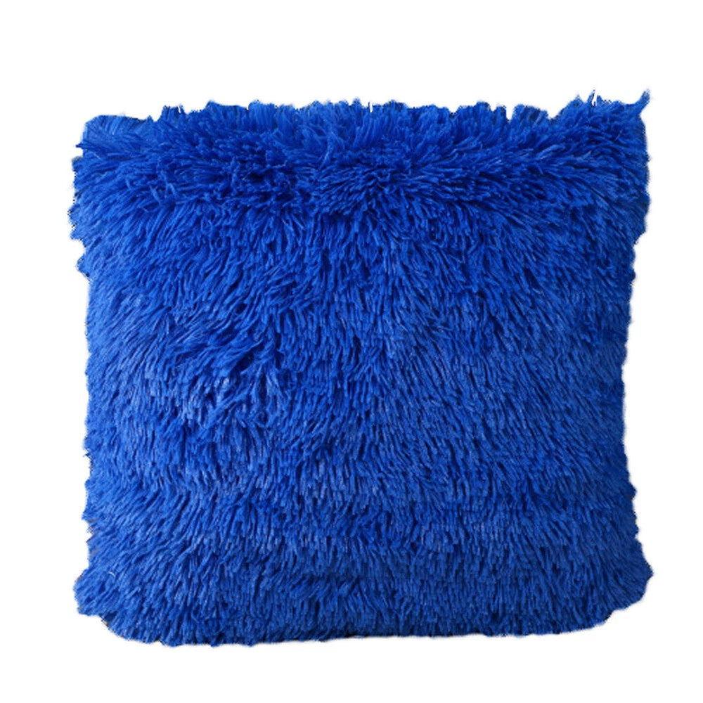 Soft Velvet Solid Cushion Cover Home Office Bed Sofa Car Throw Pillow Case 17’’
