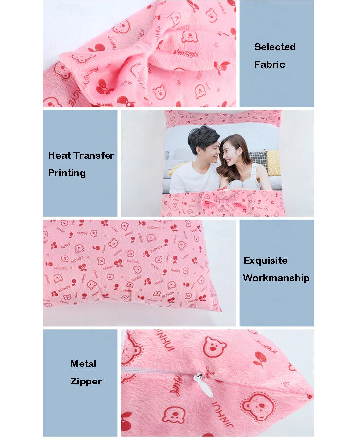 10Pcs Heart Shape Sublimation Blank Pillow Case Home Sofa Car Decor DIY Printed