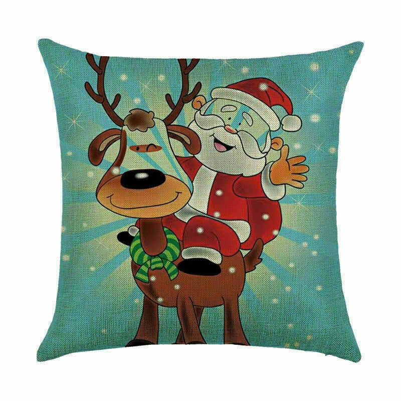 Pillow Christmas Case Sofa Car Throw Home Cover Cushion Decor Santa