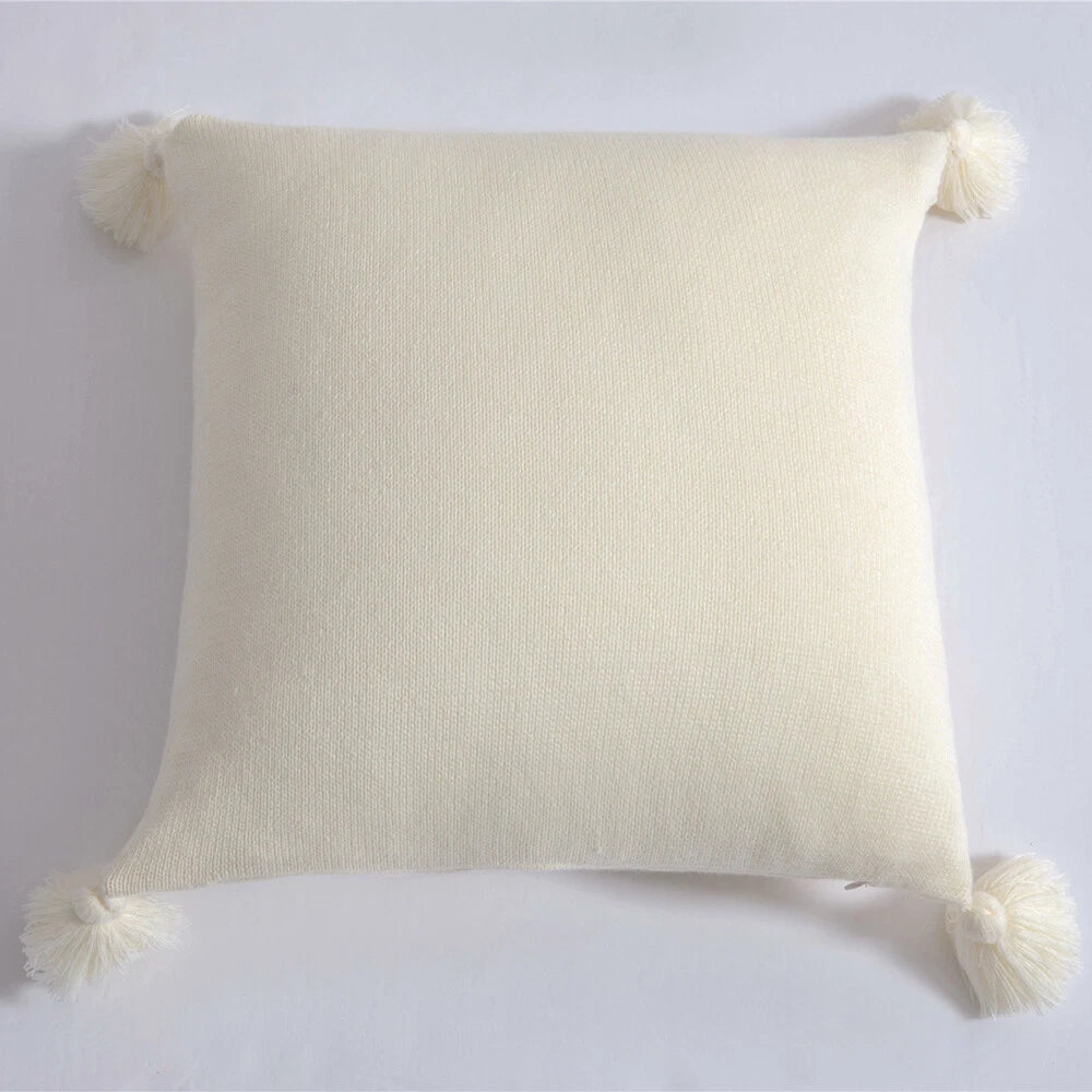 Square Knitted Tassel Pillowcase Sofa Bed Waist Throw Back Cushion Covers Chair