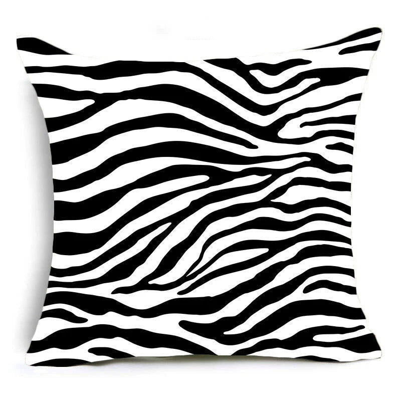 Zebra Pillow Square Fashion Cases Print Leopard Covers Animal Sofa Cushion Bed