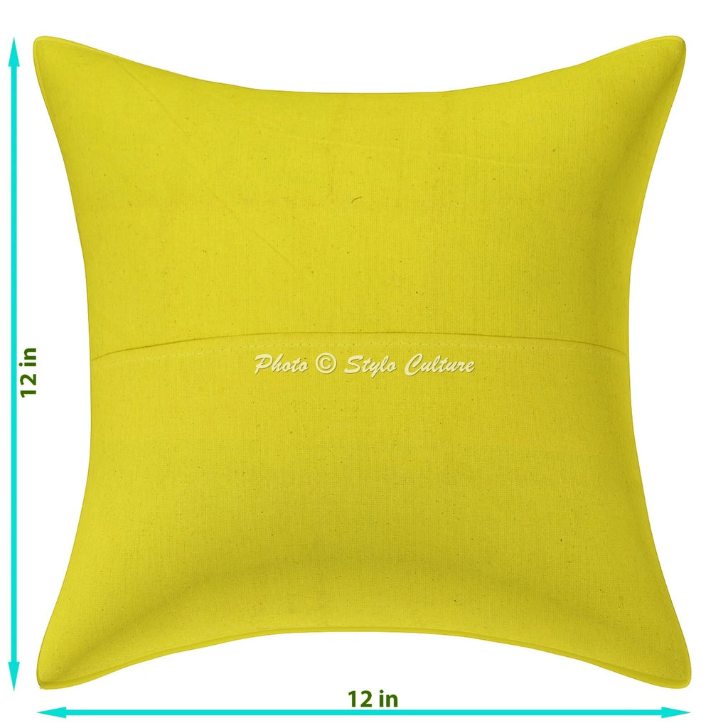 Cushion Cover Traditional Art Yoga Home Decor Sofa Pillow Cover Case 12 x 12 in
