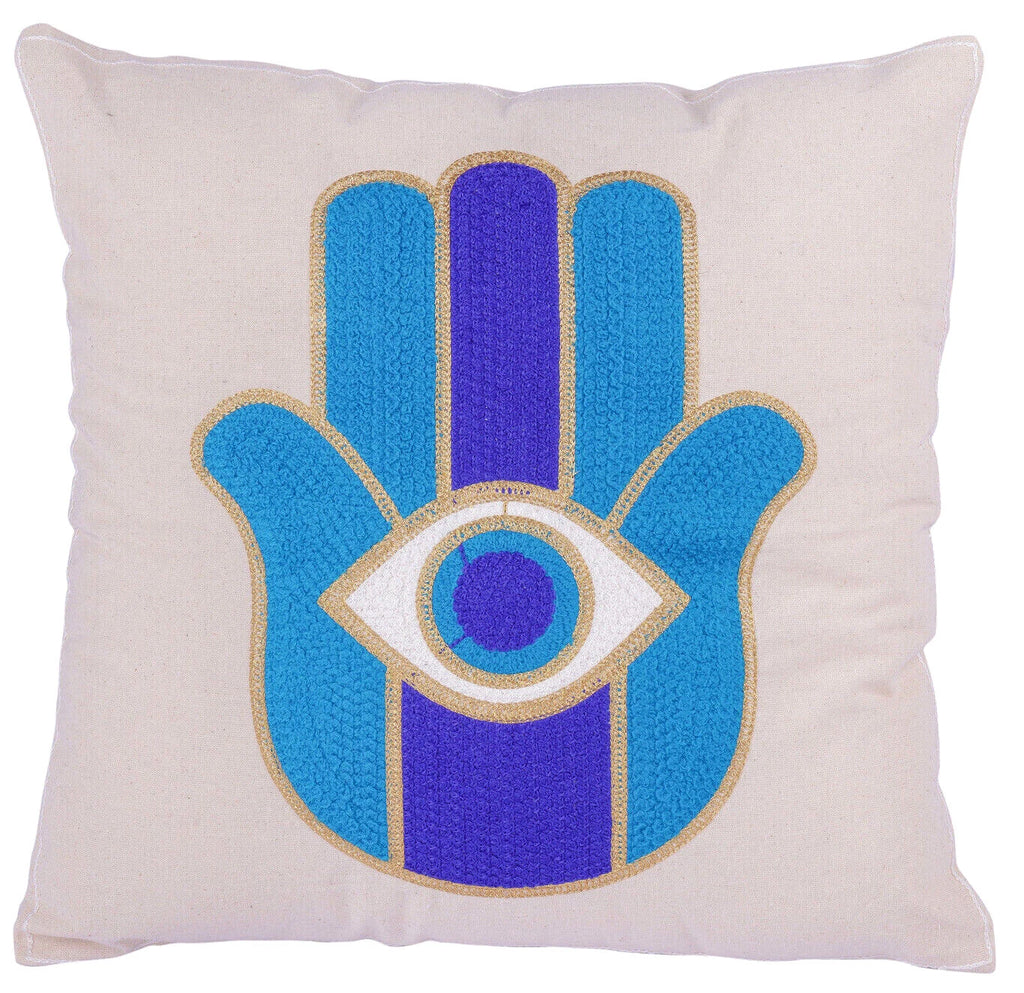 Indian Suzani Evil Eye Hamsa Embroidery Cushion Covers Bed Sofa Pillow Case 40CM