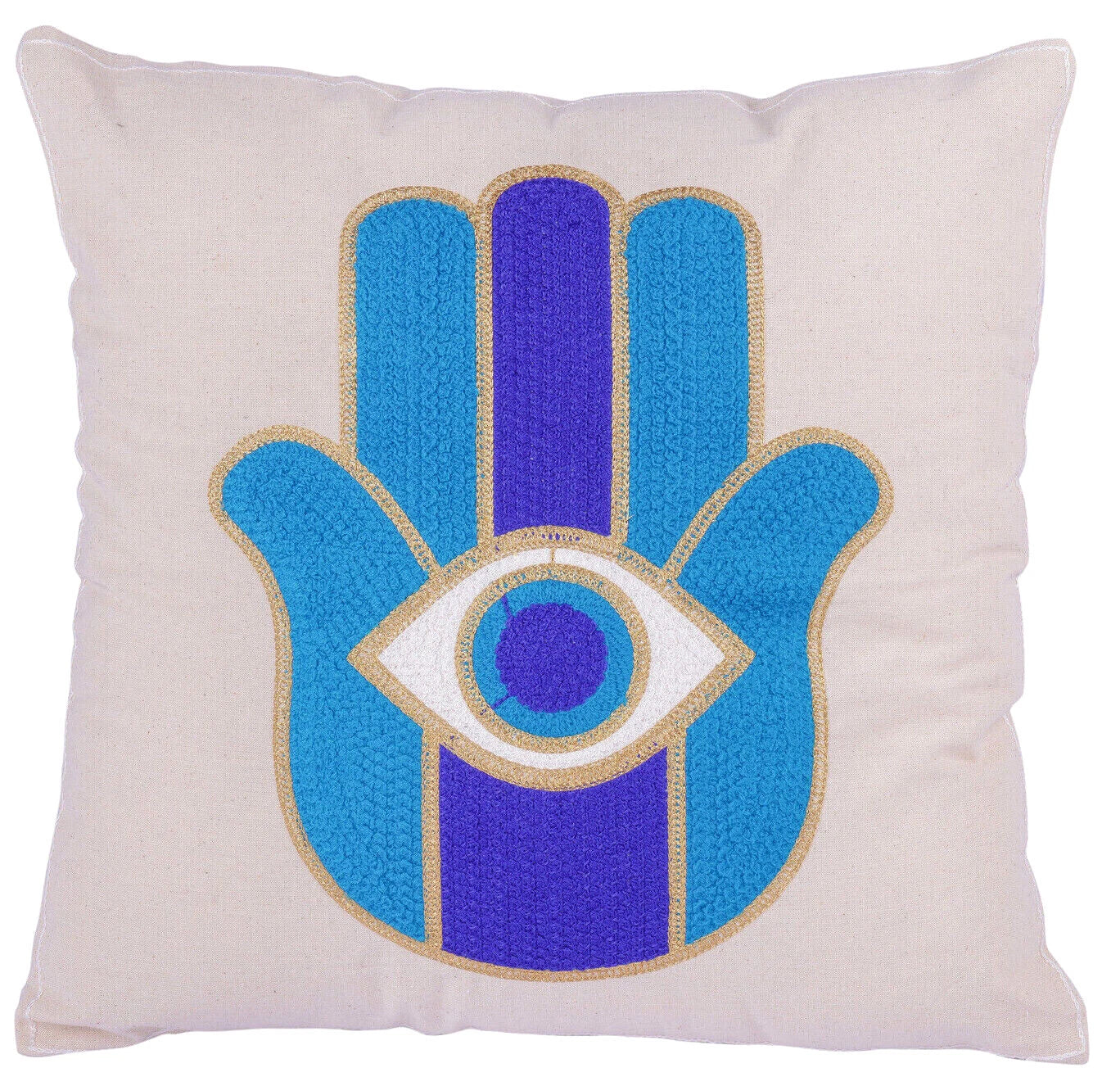 Indian Suzani Evil Eye Hamsa Embroidery Cushion Covers Bed Sofa Pillow Case 40CM