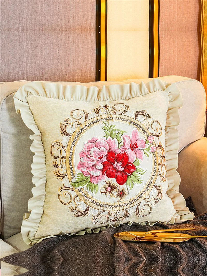 22x22in Jacquard Chenille Farbic Throw Pillow Covers Sofa Bed Cushion Cover Case