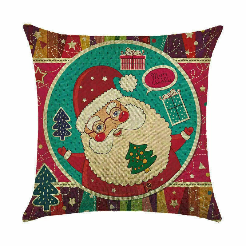 Pillow Christmas Case Sofa Car Throw Home Cover Cushion Decor Santa