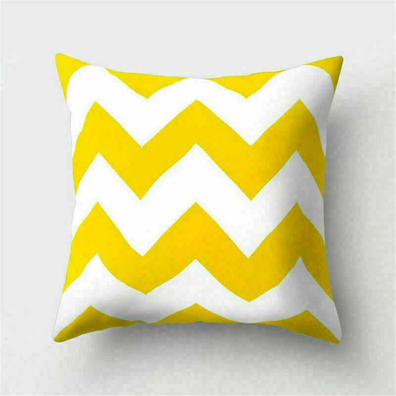 Yellow Pillow Case Sofa Car Cover Cushion Decor Waist Throw Home