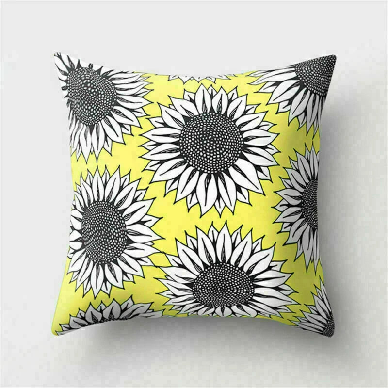 Yellow Pillow Case Sofa Car Cover Cushion Decor Waist Throw Home