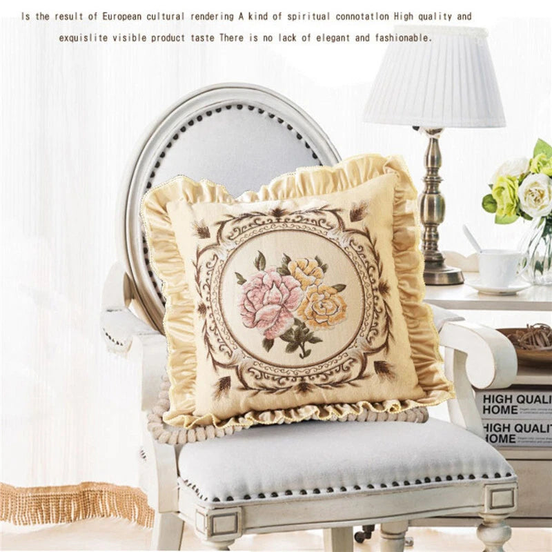 22x22in Jacquard Chenille Farbic Throw Pillow Covers Sofa Bed Cushion Cover Case