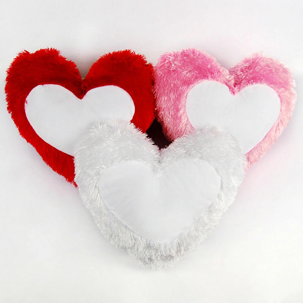 10Pcs Sublimation Blank Pillow Cases Plush Cushion Cover Home Sofa Decor Heart