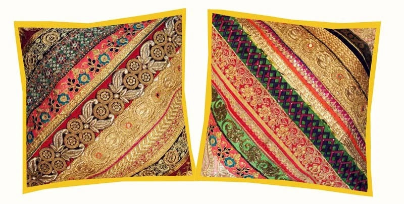 16"-2 Handmade Patchwork Ethnic Sofa Pillow Cushion Cover Living Room / Bedroom