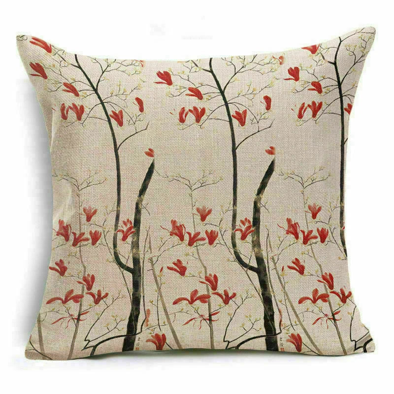Throw Pillow Fashion Flower Tree  Case Sofa Home Cover Cushion Decor