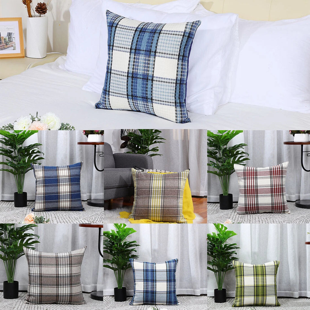 Buffalo Check Plaid Throw Pillow Case Sofa Waist Cushion Cover Office Bedding