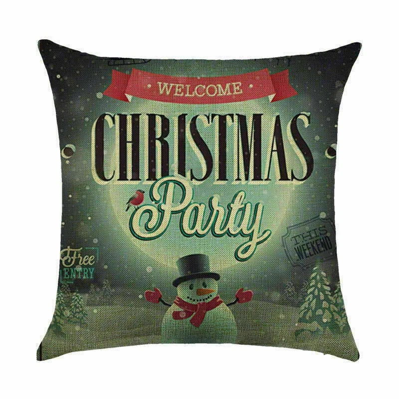 Pillow Christmas Case Sofa Car Throw Home Cover Cushion Decor Santa