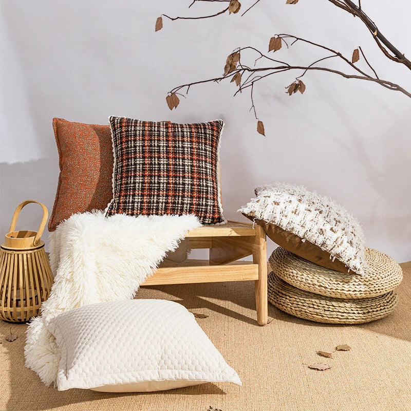 18 x 18 in Vintage Throw Pillow Covers Sofa Bed Cushion Covers Case Home Decor