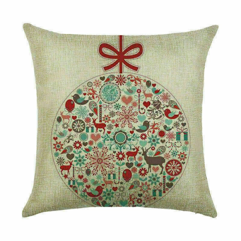 Pillow Christmas Case Sofa Car Throw Home Cover Cushion Decor Santa