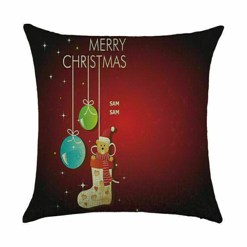 Pillow Christmas Case Sofa Car Throw Home Cover Cushion Decor Santa