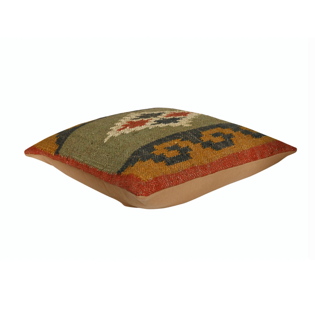 Hallway Docor Sofa Sham Pillowcase Indian Kilim Cushion Cover 2 Pc Wool jute 18"