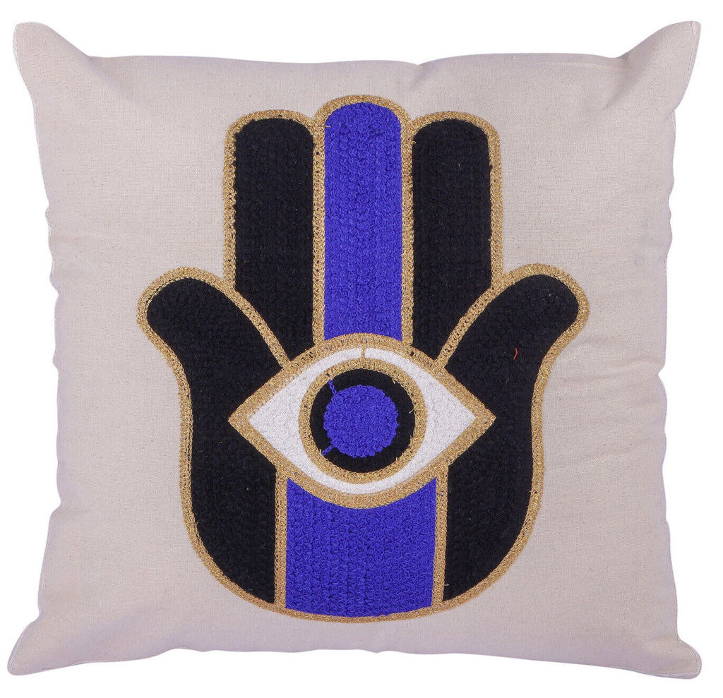 Indian Suzani Evil Eye Hamsa Embroidery Cushion Covers Bed Sofa Pillow Case 40CM