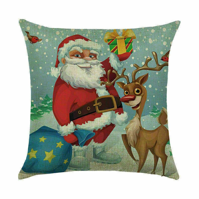 Pillow Christmas Case Sofa Car Throw Home Cover Cushion Decor Santa