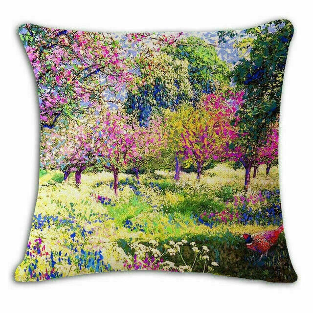 Covers 18" pillow Watercolor Flower Case Cushion Couch Poppy Poppies Floral Sofa