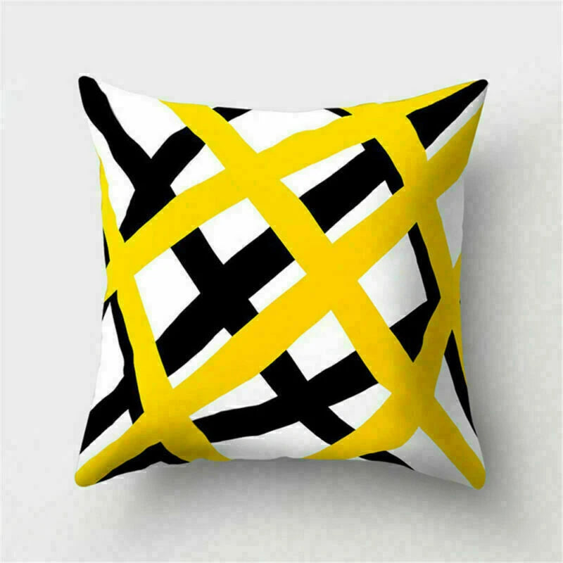 Yellow Pillow Case Sofa Car Cover Cushion Decor Waist Throw Home