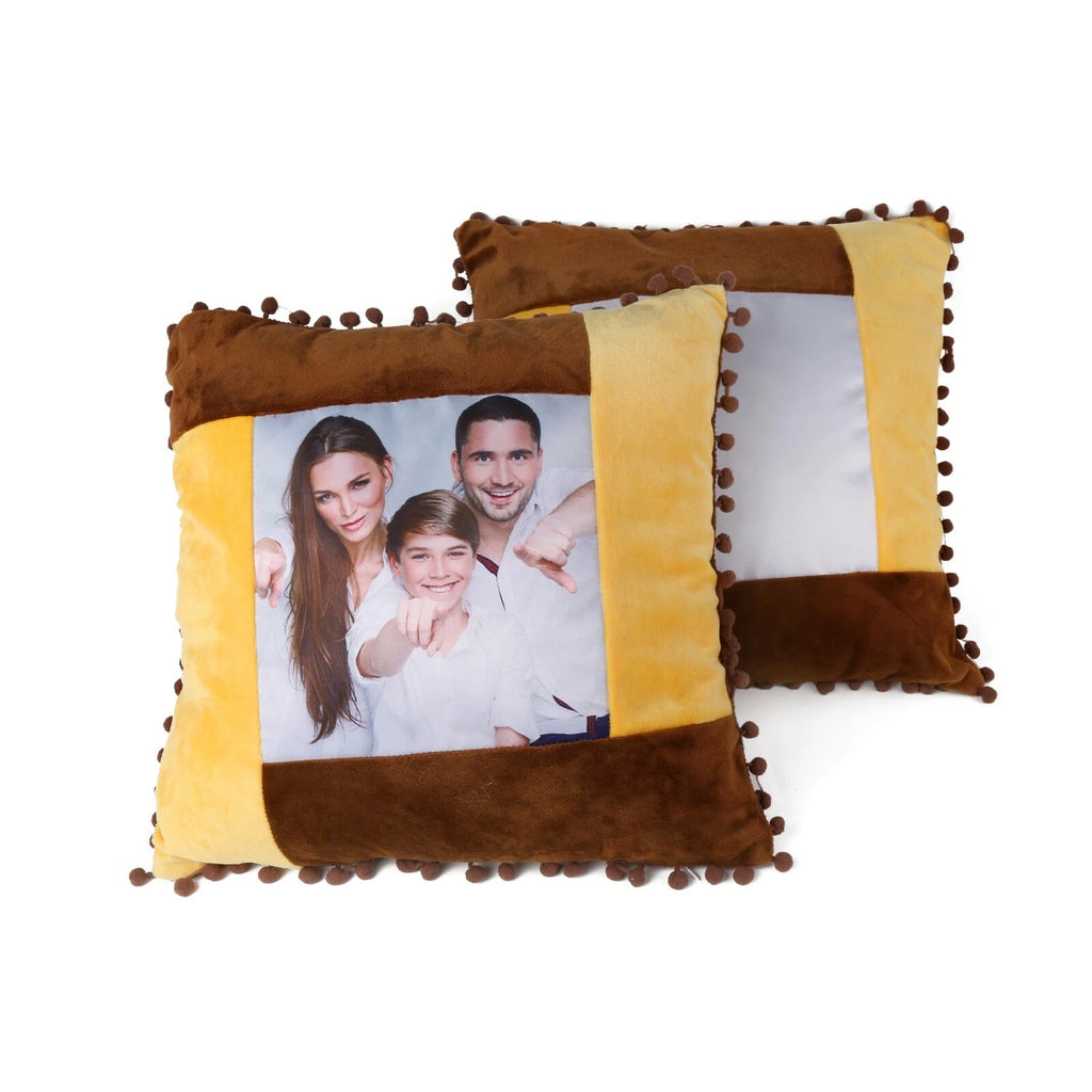 10pcs Sublimation Blank Pillowcase Multicolor Plush Sofa Cushion Cover with Ball