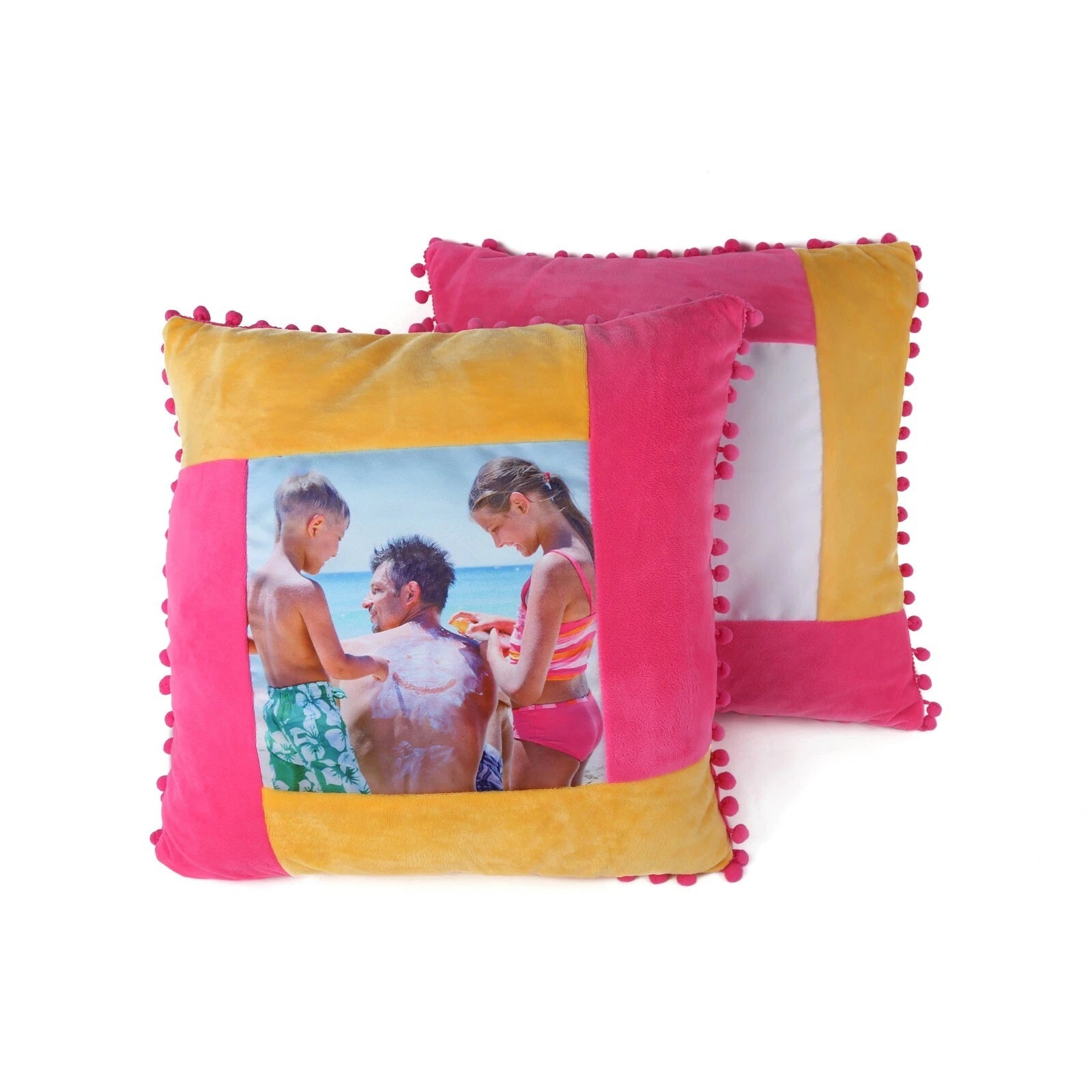 10pcs Sublimation Blank Pillowcase Multicolor Plush Sofa Cushion Cover with Ball