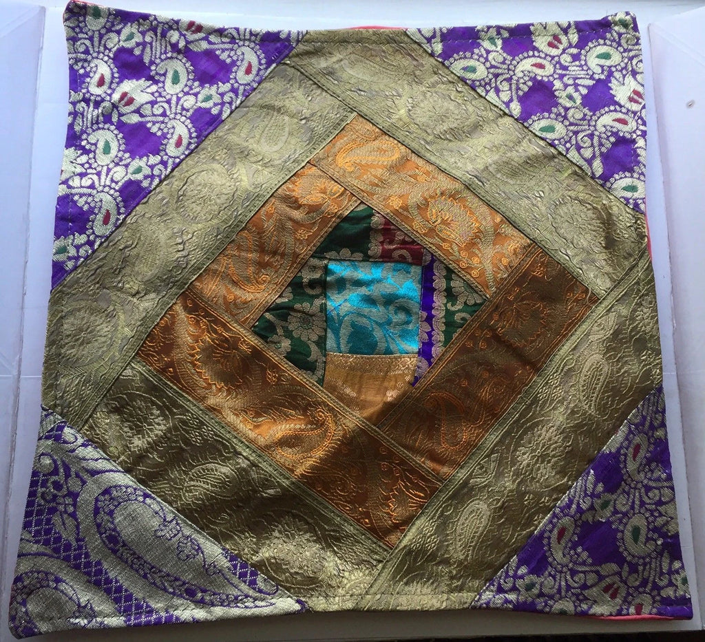One Home Decor Silk Cushion Cover Patchwork Square Sofa Pillow Case Cover India