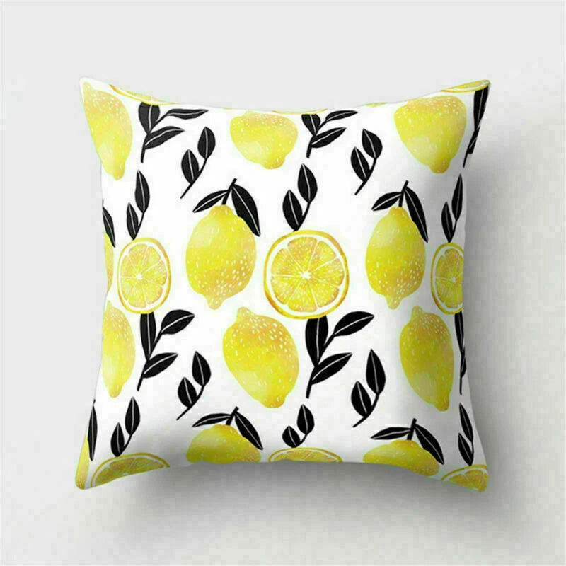 Yellow Pillow Case Sofa Car Cover Cushion Decor Waist Throw Home