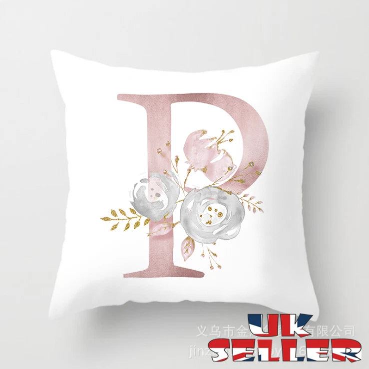 New UK LETTER POLYESTER CUSHION COVER PILLOW CASE WAIST THROW HOME SOFA DECOR