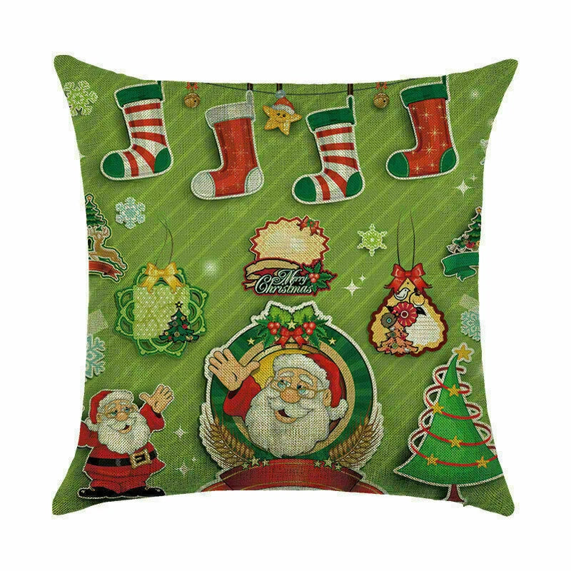 Pillow Christmas Case Sofa Car Throw Home Cover Cushion Decor Santa