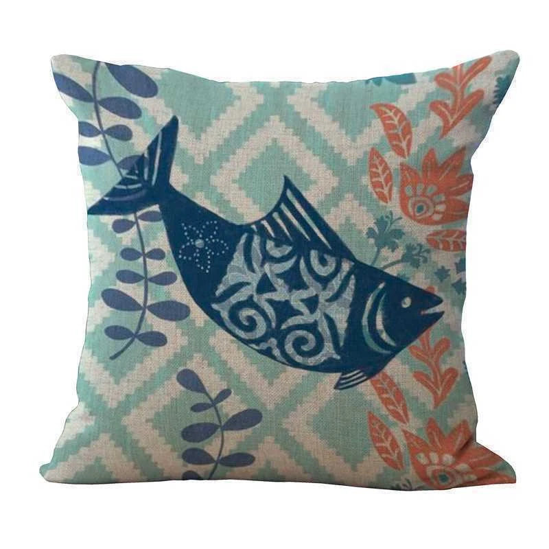 Covers Cushion pillowcases Sofa Animal Ocean Cotton Sea Beach pillow Style