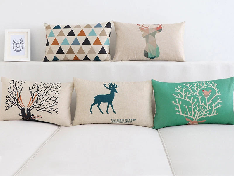 10Pcs DIY Sublimation Blank Linen Pillow Case Home Sofa Car Waist Cushion Cover