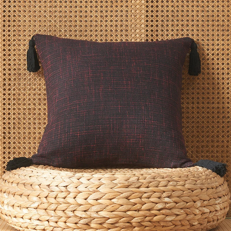 New 18" Cotton Linen With Tassels Sofa Bed Cushion Cover Pillowcase Home Decors