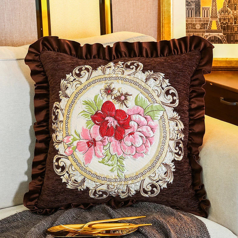 22x22in Jacquard Chenille Farbic Throw Pillow Covers Sofa Bed Cushion Cover Case