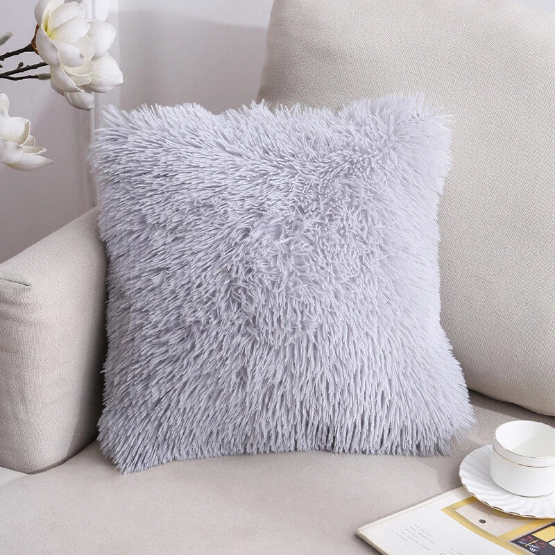 40CM x 40CM Fluffy Faux Soft Plush Pillow Case Cover Cushion Home Bed Sofa Decor