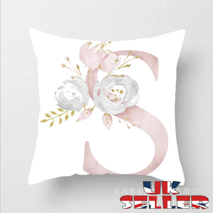 New UK LETTER POLYESTER CUSHION COVER PILLOW CASE WAIST THROW HOME SOFA DECOR